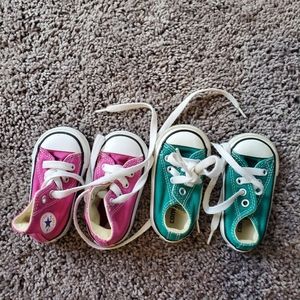 Bundle of baby converse high tops and low tops